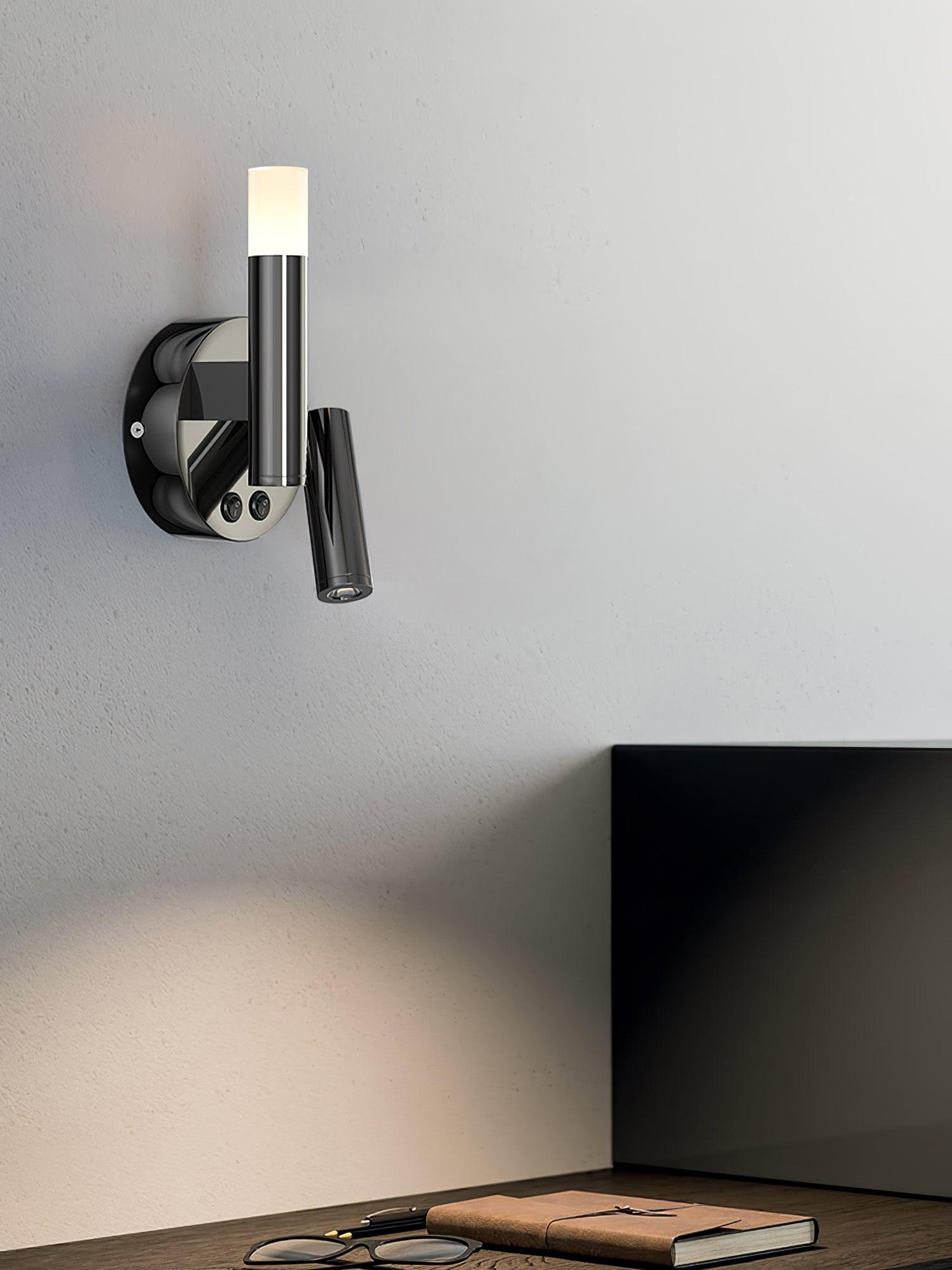 Adjustable LED Bedside Reading Wall Lamp Set of 2 with Space Saving Flush Mount Design