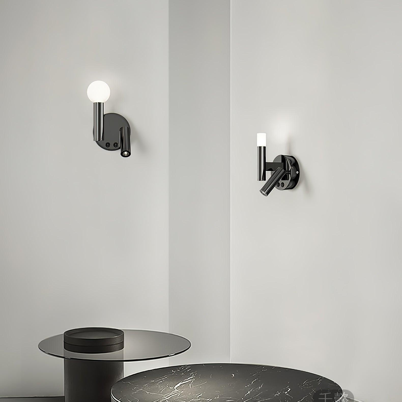 Adjustable LED Bedside Reading Wall Lamp Set of 2 with Space Saving Flush Mount Design
