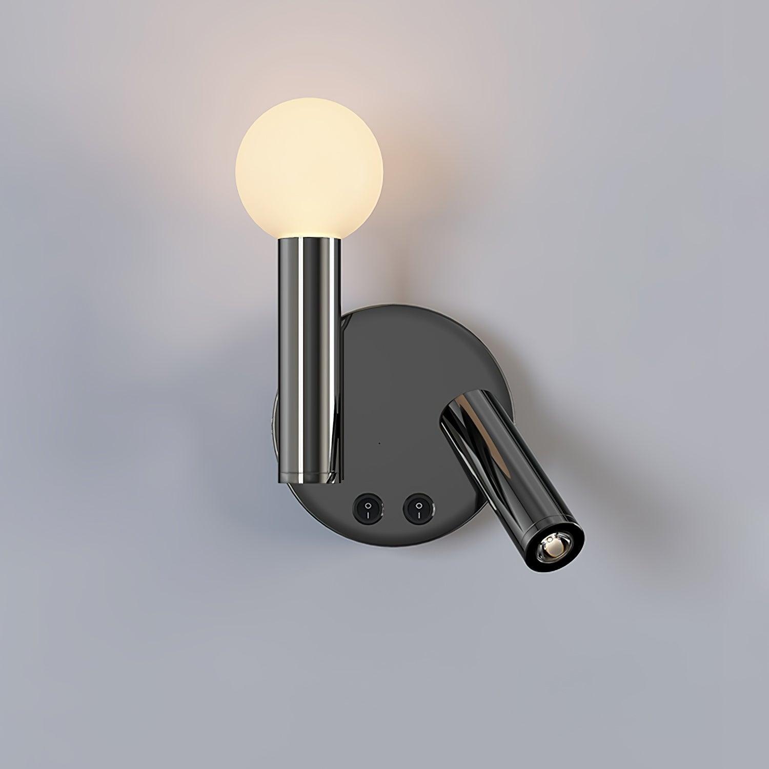 Adjustable LED Bedside Reading Wall Lamp Set of 2 with Space Saving Flush Mount Design