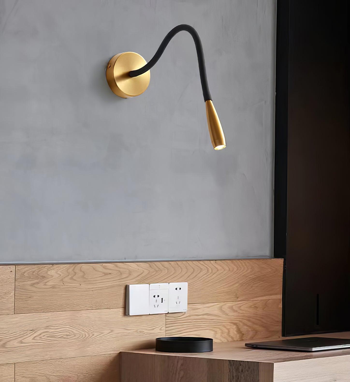 Adjustable Modern Flexible Hose LED Wall Sconce Bedside Reading Lamp Set of 2