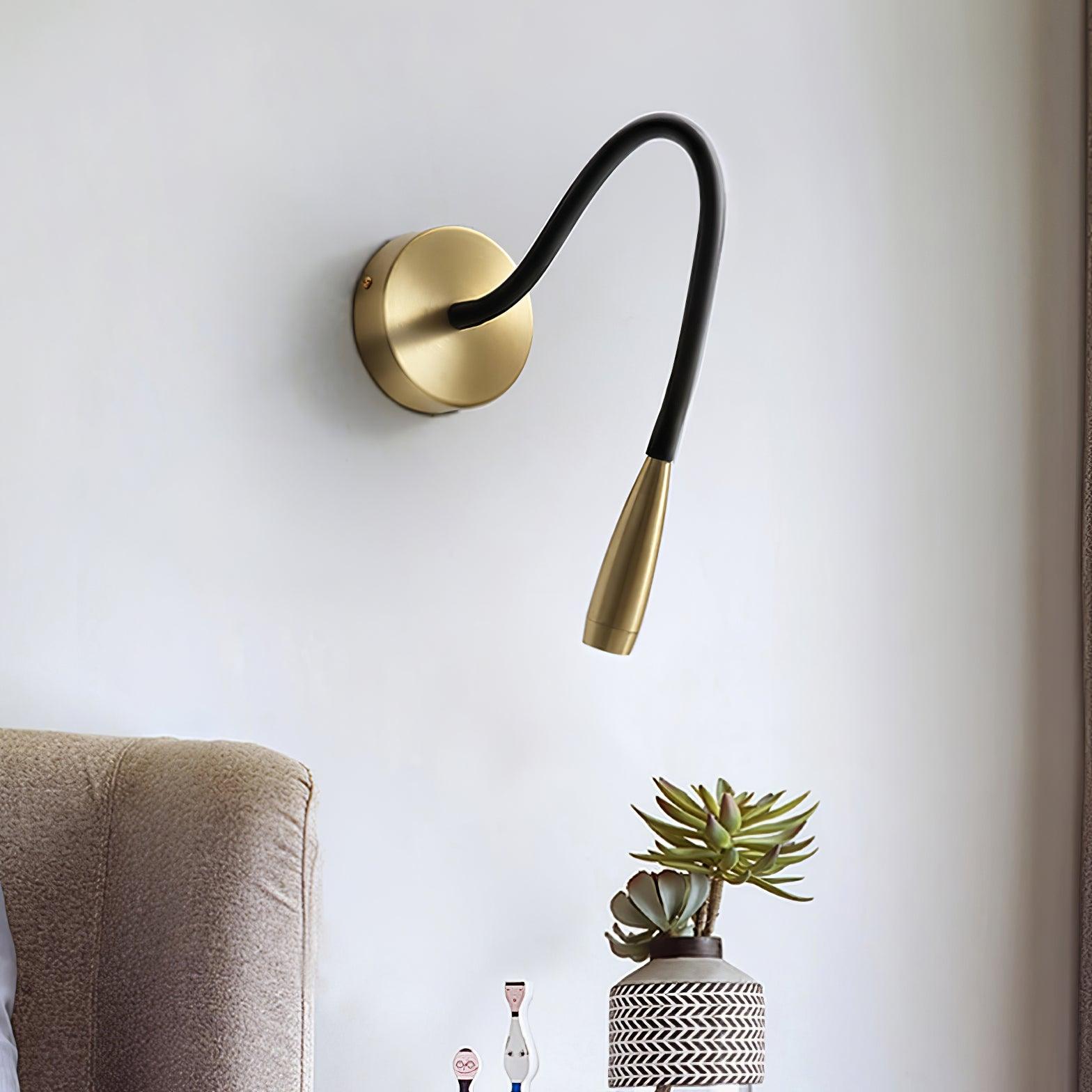 Adjustable Modern Flexible Hose LED Wall Sconce Bedside Reading Lamp Set of 2