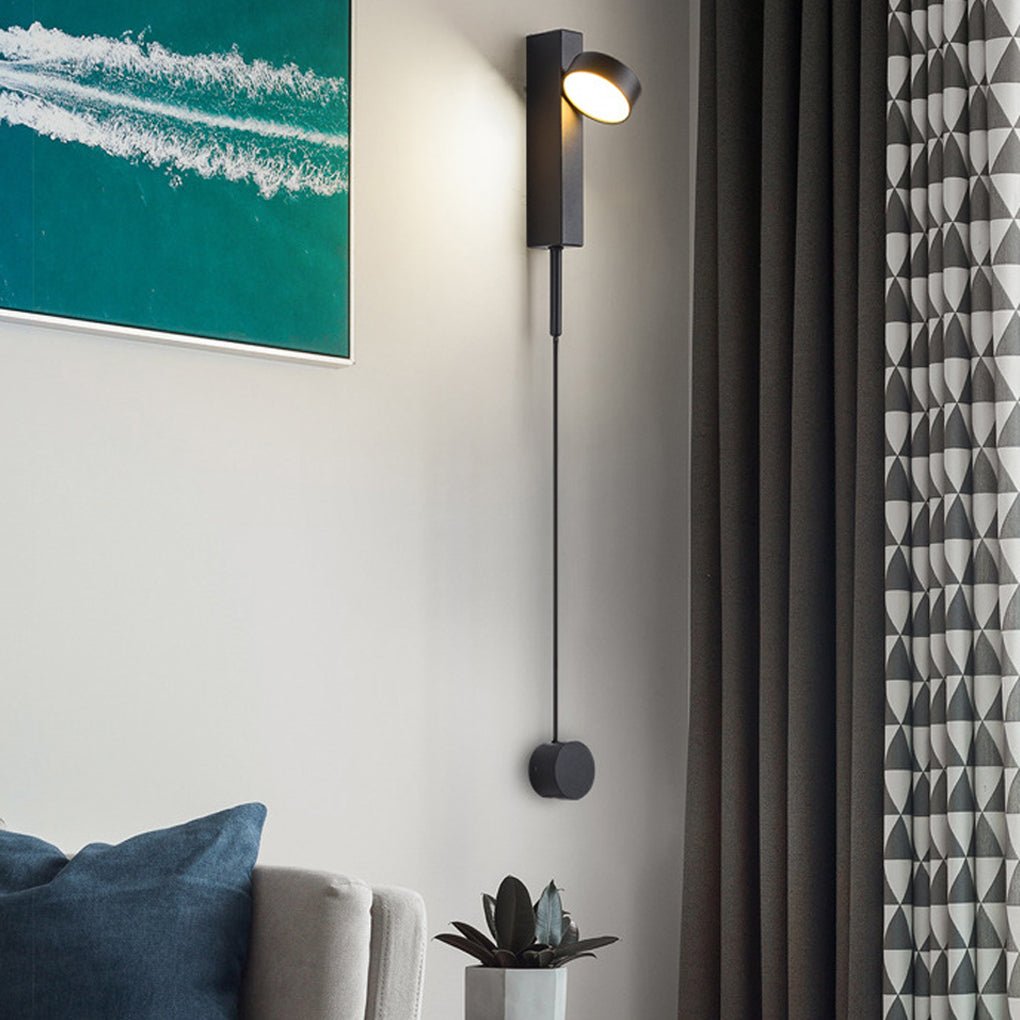 Adjustable Nordic Style LED Wall Sconce with Rotary Switch and 180 Degree Rotation