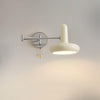 Adjustable Swing Arm Rocker Wall Lamp Sconce with Cream Shade for Interior Reading and Bedroom Lighting
