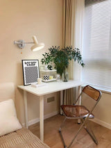 Adjustable Swing Arm Rocker Wall Lamp Sconce with Cream Shade for Interior Reading and Bedroom Lighting
