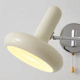 Adjustable Swing Arm Rocker Wall Lamp Sconce with Cream Shade for Interior Reading and Bedroom Lighting