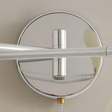Adjustable Swing Arm Rocker Wall Lamp Sconce with Cream Shade for Interior Reading and Bedroom Lighting