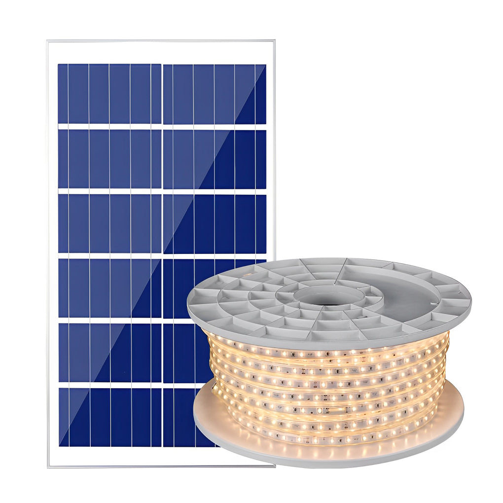 Adjustable Warm Solar Powered LED Strip Lights with Remote Control Waterproof Outdoor Lighting for Garden and Path
