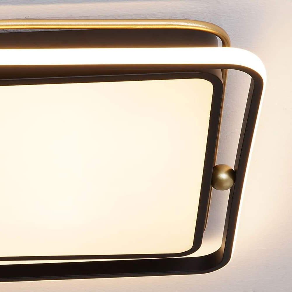 Modern Geometric Square LED Flush Mount Ceiling Light Dimmable Nordic Minimalist Fixture