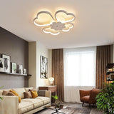 Modern Heart Shaped Flower LED Flush Mount Ceiling Light for Bedroom and Living Room