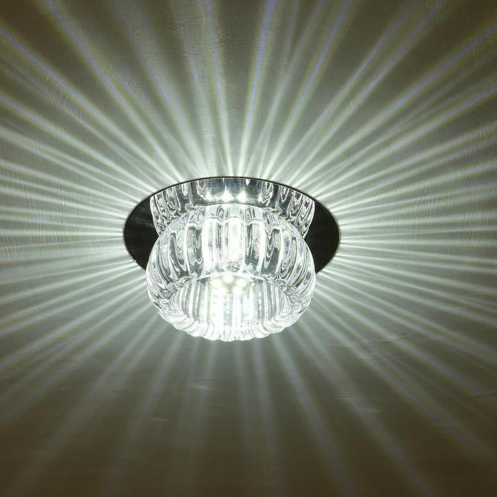 Modern Crystal Geometric LED Flush Mount Ceiling Light for Kitchen and Entryway