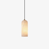 Alabaster Pendant Light Mid Century Modern Brass Hanging Lamp for Kitchen Island Foyer