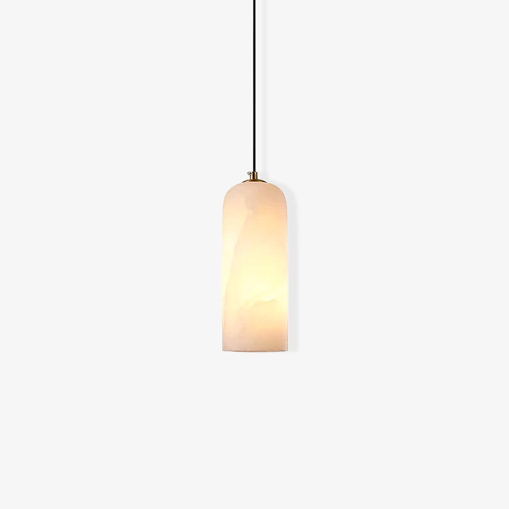 Alabaster Pendant Light Mid Century Modern Brass Hanging Lamp for Kitchen Island Foyer