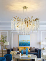 Albero Modern Gold Crystal Chandelier Ceiling Light for Living Room Dining Area