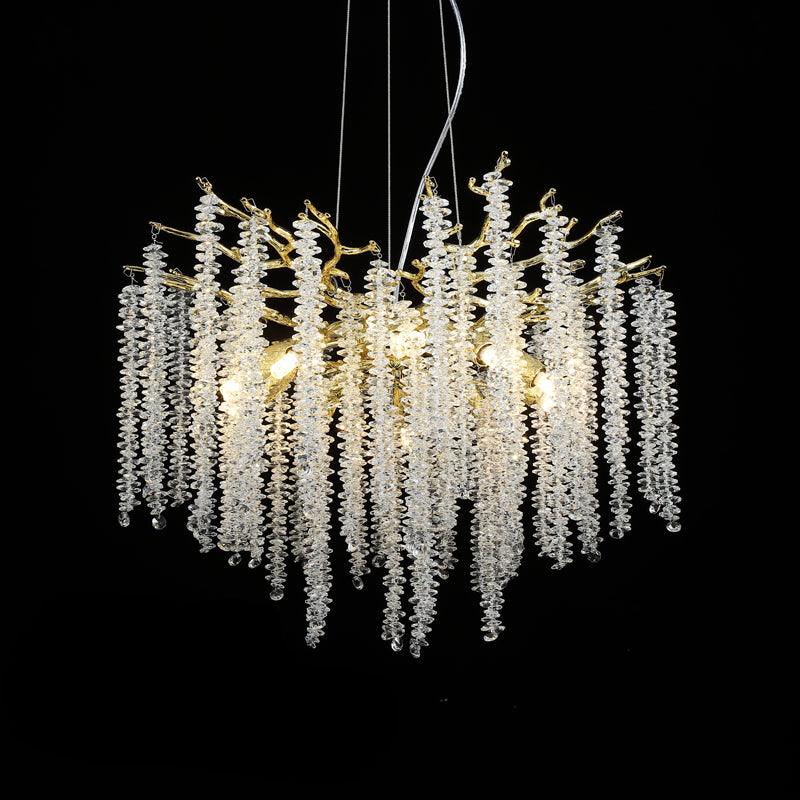 Albero Modern Gold Crystal Chandelier Ceiling Light for Living Room Dining Area