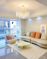 Albero Modern Gold Crystal Chandelier Ceiling Light for Living Room Dining Area