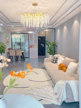 Albero Modern Gold Crystal Chandelier Ceiling Light for Living Room Dining Area