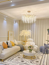Albero Modern Gold Crystal Chandelier Ceiling Light for Living Room Dining Area
