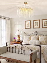 Albero Modern Gold Crystal Chandelier Ceiling Light for Living Room Dining Area