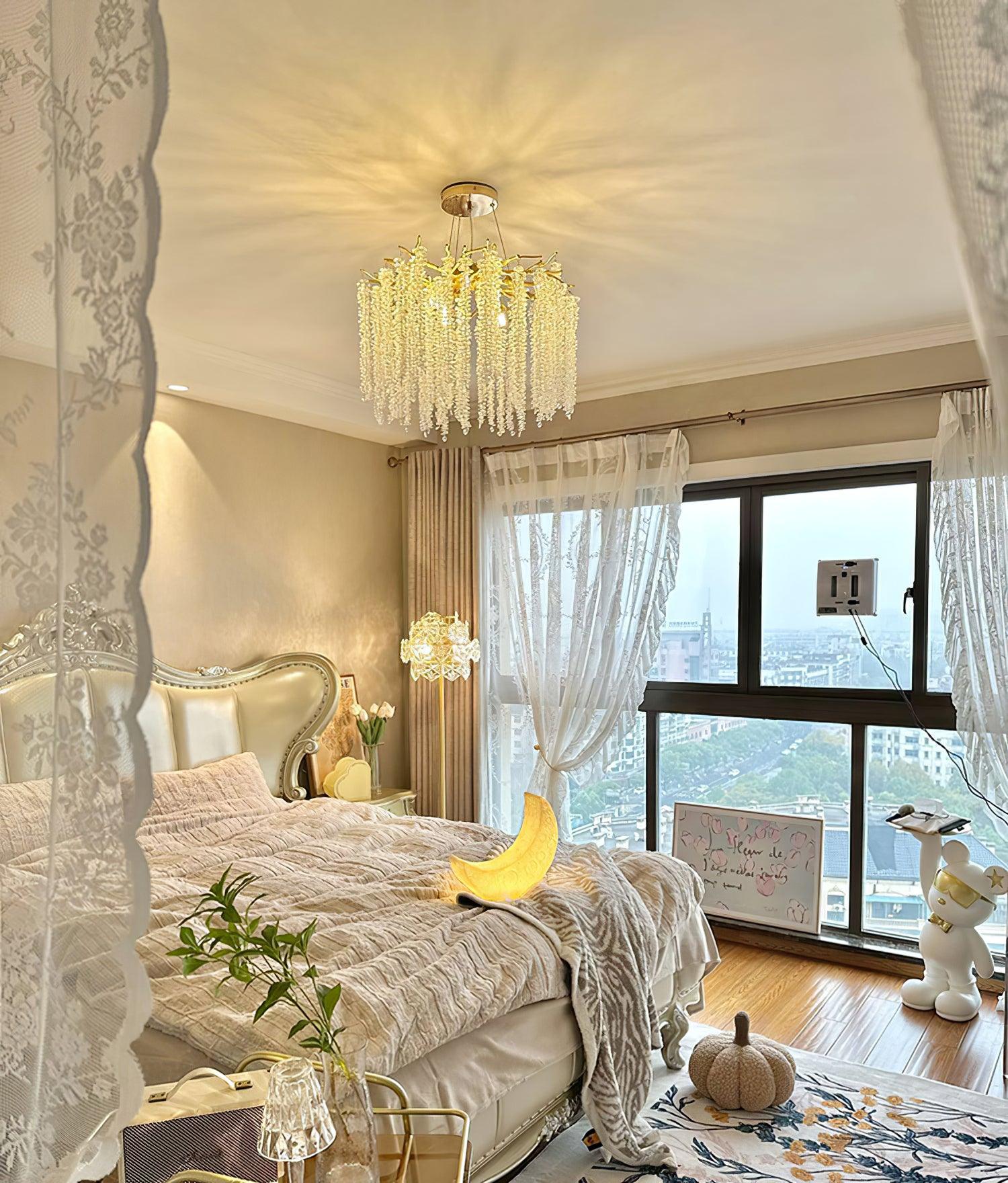 Albero Modern Gold Crystal Chandelier Ceiling Light for Living Room Dining Area