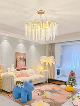 Albero Modern Gold Crystal Chandelier Ceiling Light for Living Room Dining Area