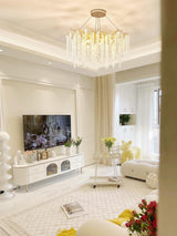 Albero Modern Gold Crystal Chandelier Ceiling Light for Living Room Dining Area