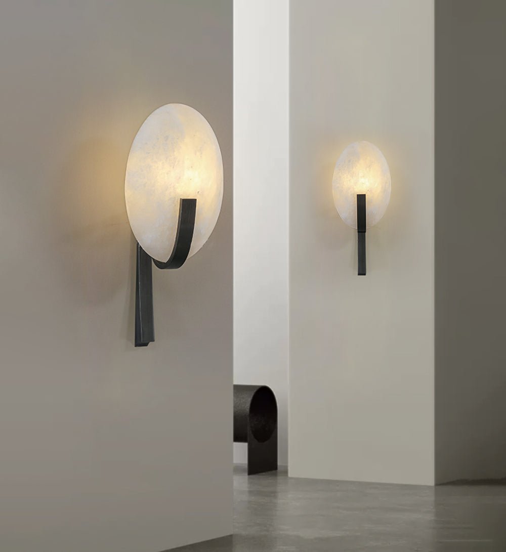 Alice Modern Alabaster Stone Wall Sconce Integrated LED Lighting for Bedroom and Hallway