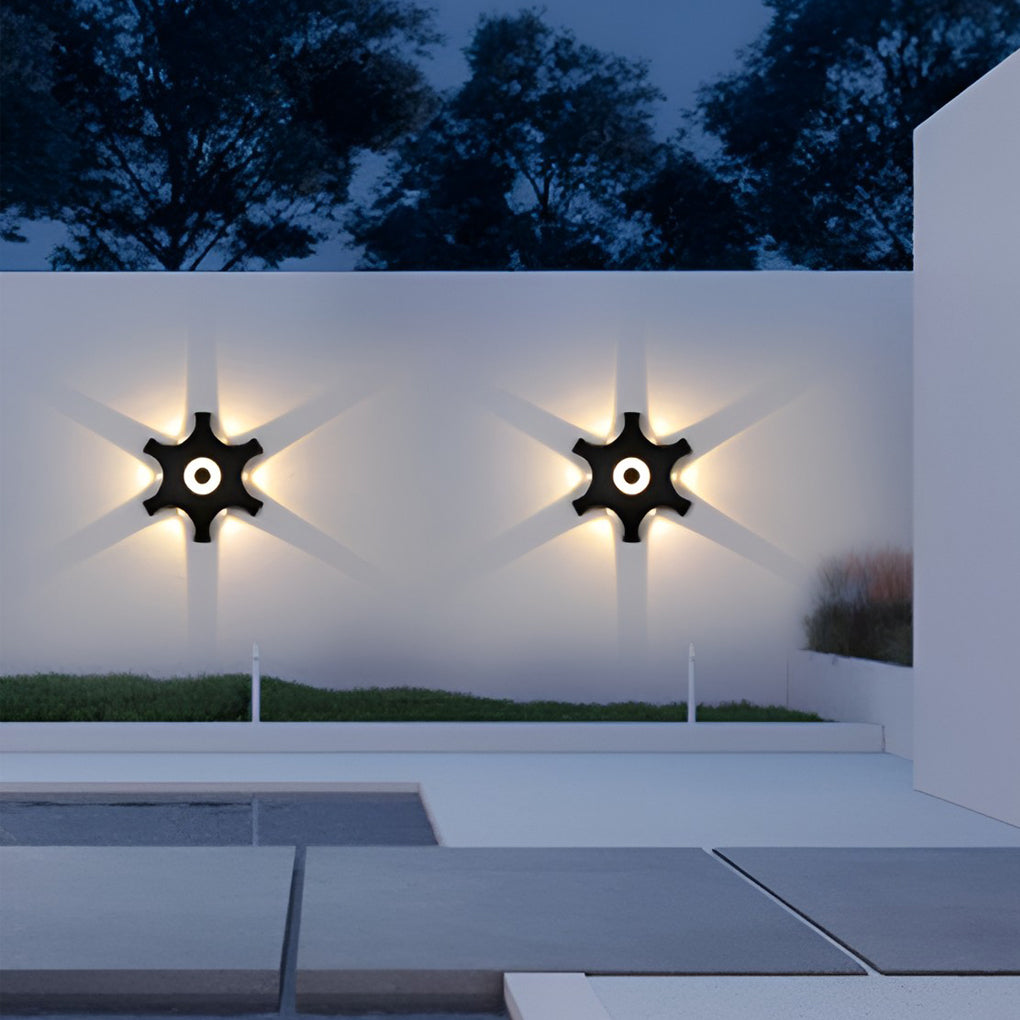 Aluminum Flower Shaped Waterproof Outdoor LED Wall Sconce Light for Garden Patio and Indoor Entryway