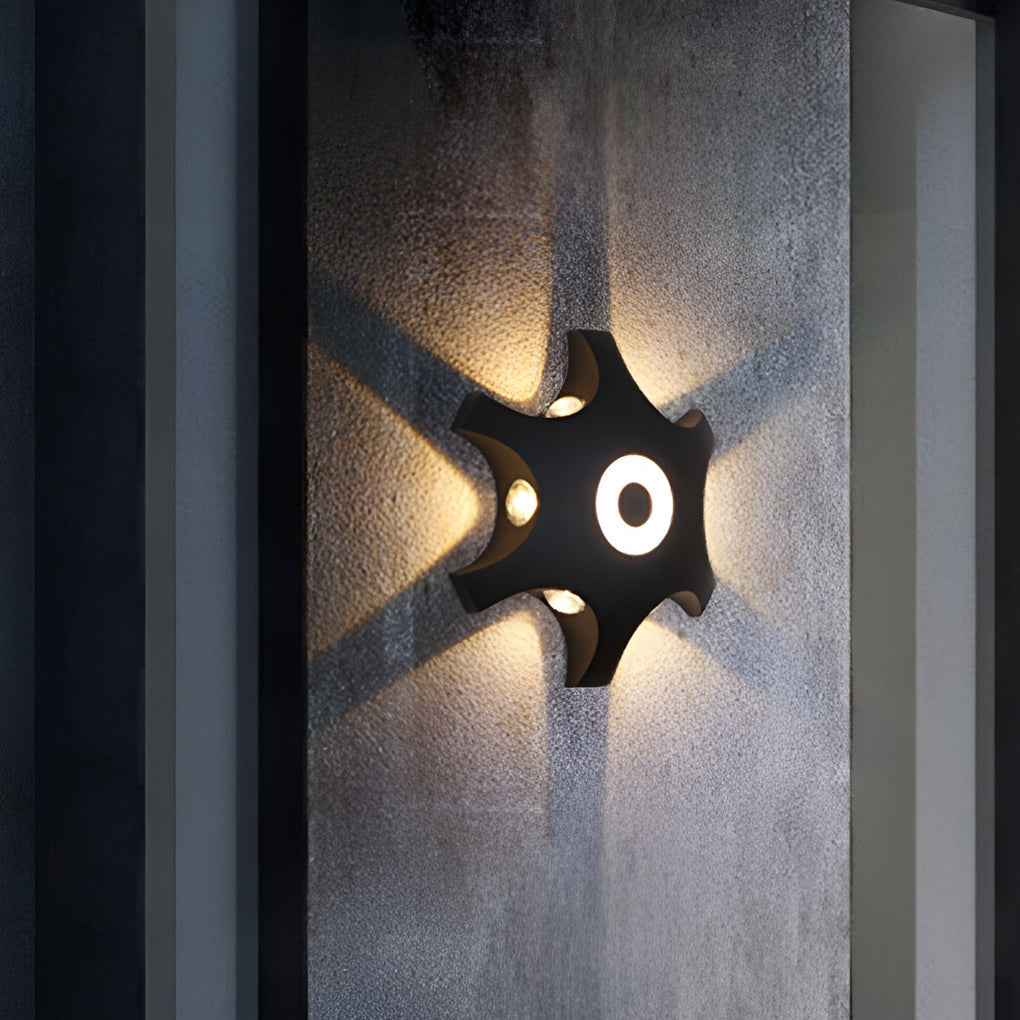 Aluminum Flower Shaped Waterproof Outdoor LED Wall Sconce Light for Garden Patio and Indoor Entryway