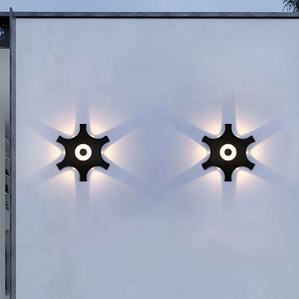 Aluminum Flower Shaped Waterproof Outdoor LED Wall Sconce Light for Garden Patio and Indoor Entryway