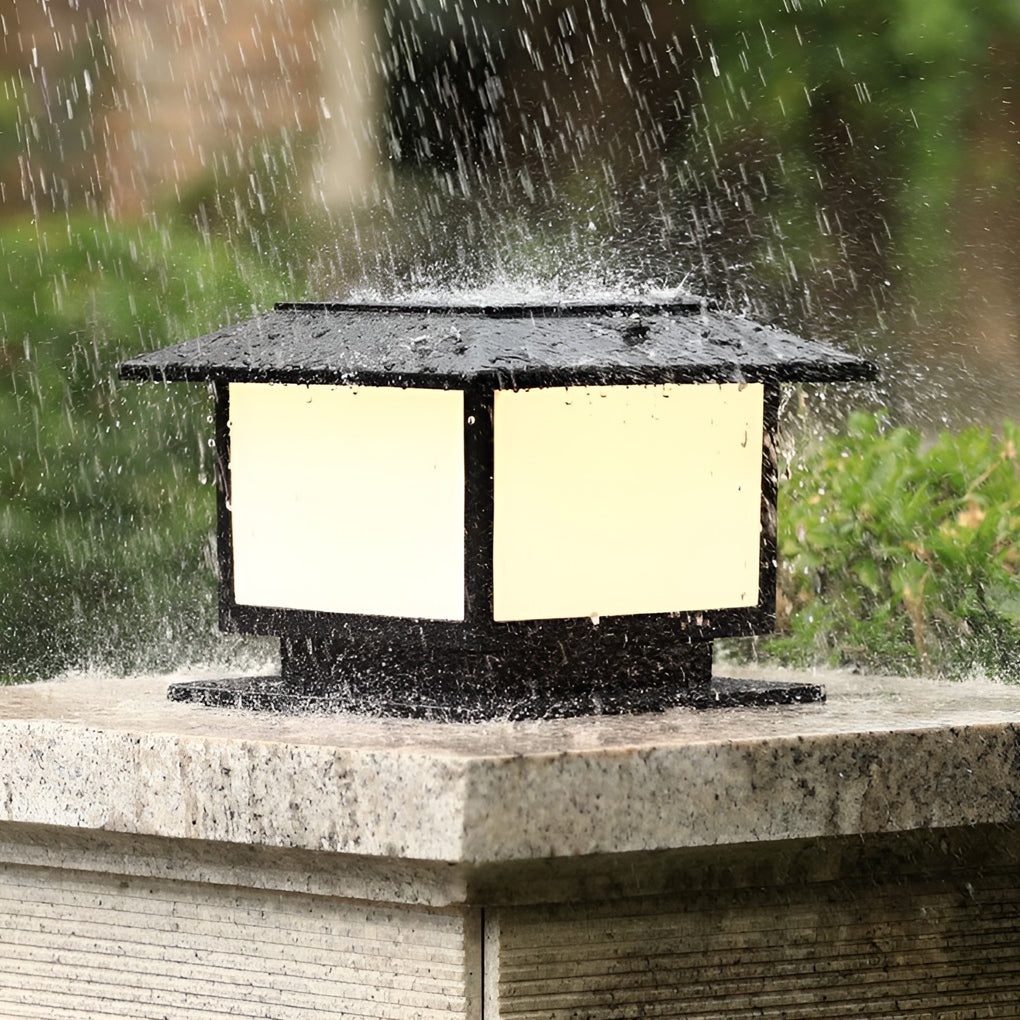 Aluminum Outdoor Square Solar Post Lights with Three Step Dimming for Fence and Deck