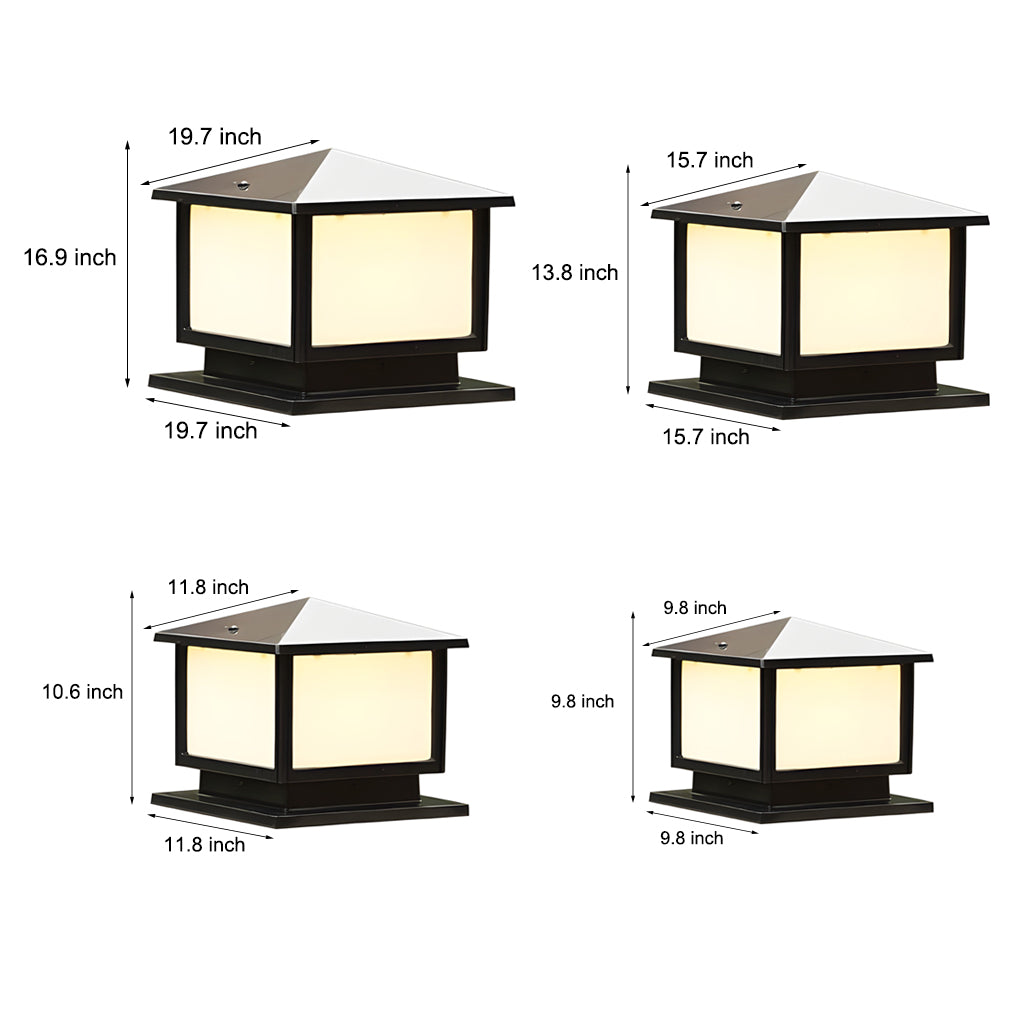 Aluminum Outdoor Square Solar Post Lights with Three Step Dimming for Fence and Deck
