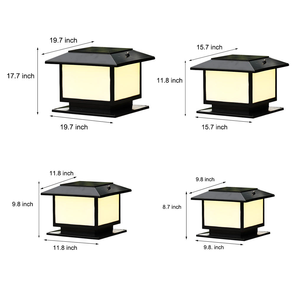 Aluminum Outdoor Square Solar Post Lights with Three Step Dimming for Fence and Deck