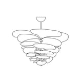 amber-glass-petal-chandelier-textured-leaf-design-modern-brass-ceiling-light-fixture
