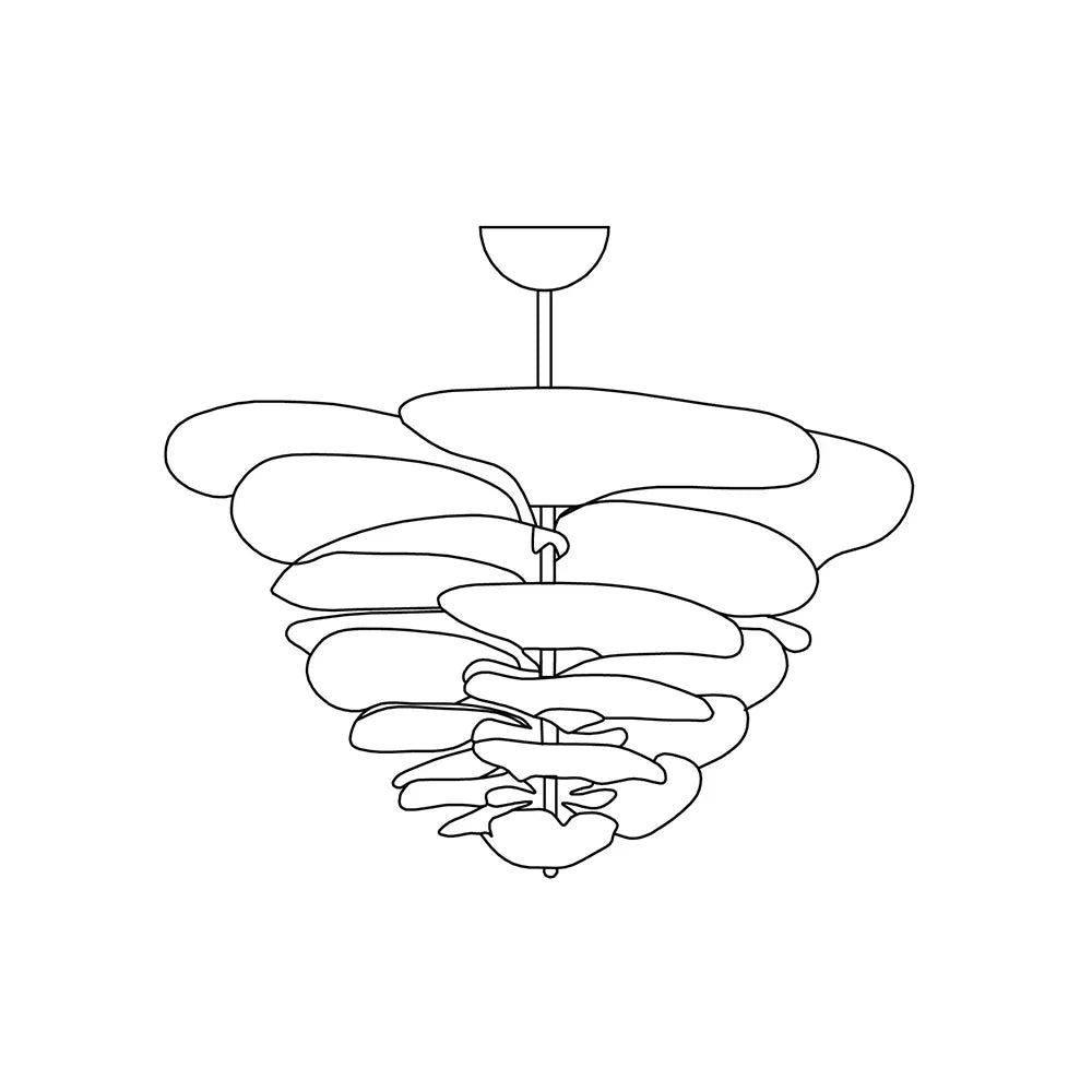 amber-glass-petal-chandelier-textured-leaf-design-modern-brass-ceiling-light-fixture