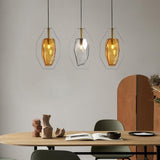Amber Smoke Gray Glass Pendant Lighting for Dining Room Modern Nordic Kitchen Island Hanging Fixture