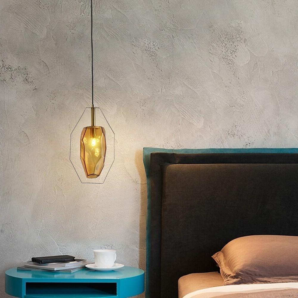 Amber Smoke Gray Glass Pendant Lighting for Dining Room Modern Nordic Kitchen Island Hanging Fixture