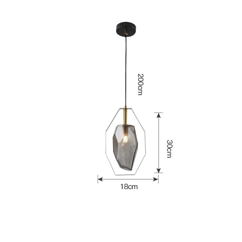Amber Smoke Gray Glass Pendant Lighting for Dining Room Modern Nordic Kitchen Island Hanging Fixture