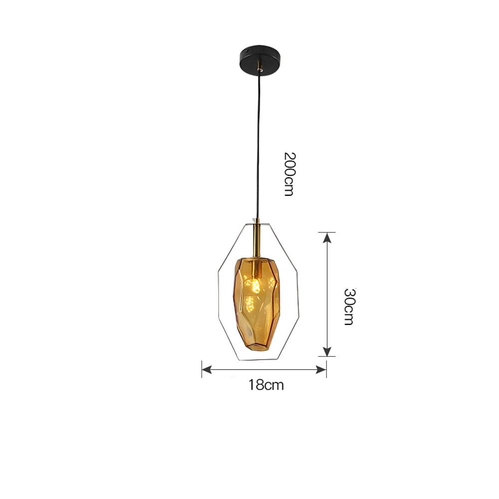 Amber Smoke Gray Glass Pendant Lighting for Dining Room Modern Nordic Kitchen Island Hanging Fixture