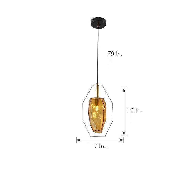 Amber Smoke Gray Glass Pendant Lighting for Dining Room Modern Nordic Kitchen Island Hanging Fixture