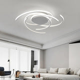 Modern Black Abstract Curve LED Ceiling Light Dimmable Nordic Flush Mount Lighting