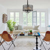 American Retro Round Iron and Crystal Chandelier Elegant Pendant Lighting for Dining Room