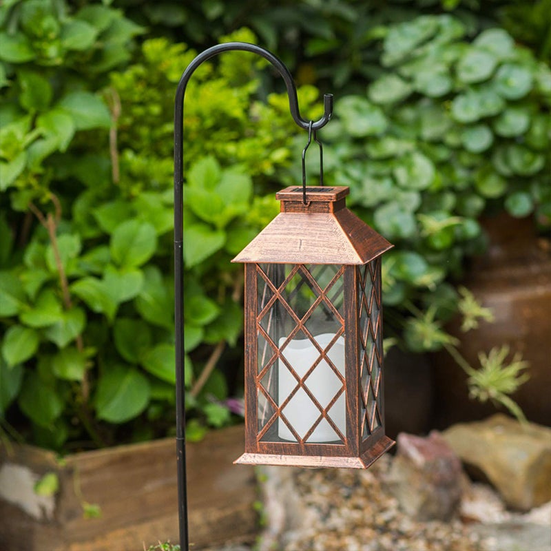 Antique Bronze Waterproof Solar Lantern LED Outdoor Garden Hanging Light for Yard and Landscape