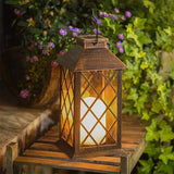 Antique Bronze Waterproof Solar Lantern LED Outdoor Garden Hanging Light for Yard and Landscape