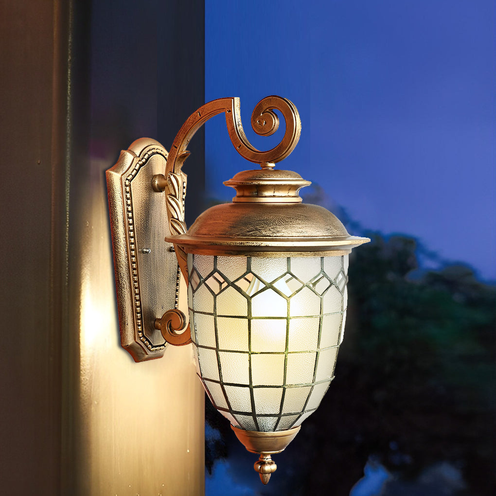 Antique European Style Outdoor Wall Lantern IP65 Waterproof Exterior Sconce for Porch and Garden