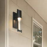 Antique Finish Waterproof Glass Outdoor Wall Sconce Lamp for Patio Courtyard and Exterior Lighting