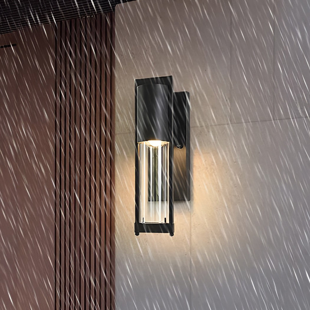 Antique Finish Waterproof Glass Outdoor Wall Sconce Lamp for Patio Courtyard and Exterior Lighting