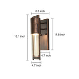 Antique Finish Waterproof Glass Outdoor Wall Sconce Lamp for Patio Courtyard and Exterior Lighting