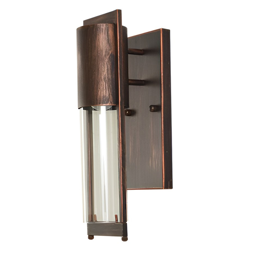 Antique Finish Waterproof Glass Outdoor Wall Sconce Lamp for Patio Courtyard and Exterior Lighting