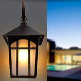 Antique Style Iron Glass Outdoor Wall Sconce Waterproof Exterior Lighting for Porch