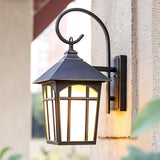 Antique Style Iron Glass Outdoor Wall Sconce Waterproof Exterior Lighting for Porch